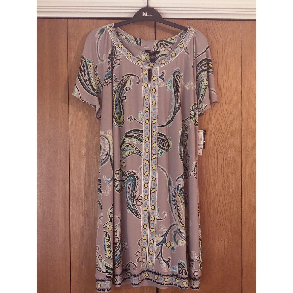 NWT Alfani Spring Paisley Blue Short Dress